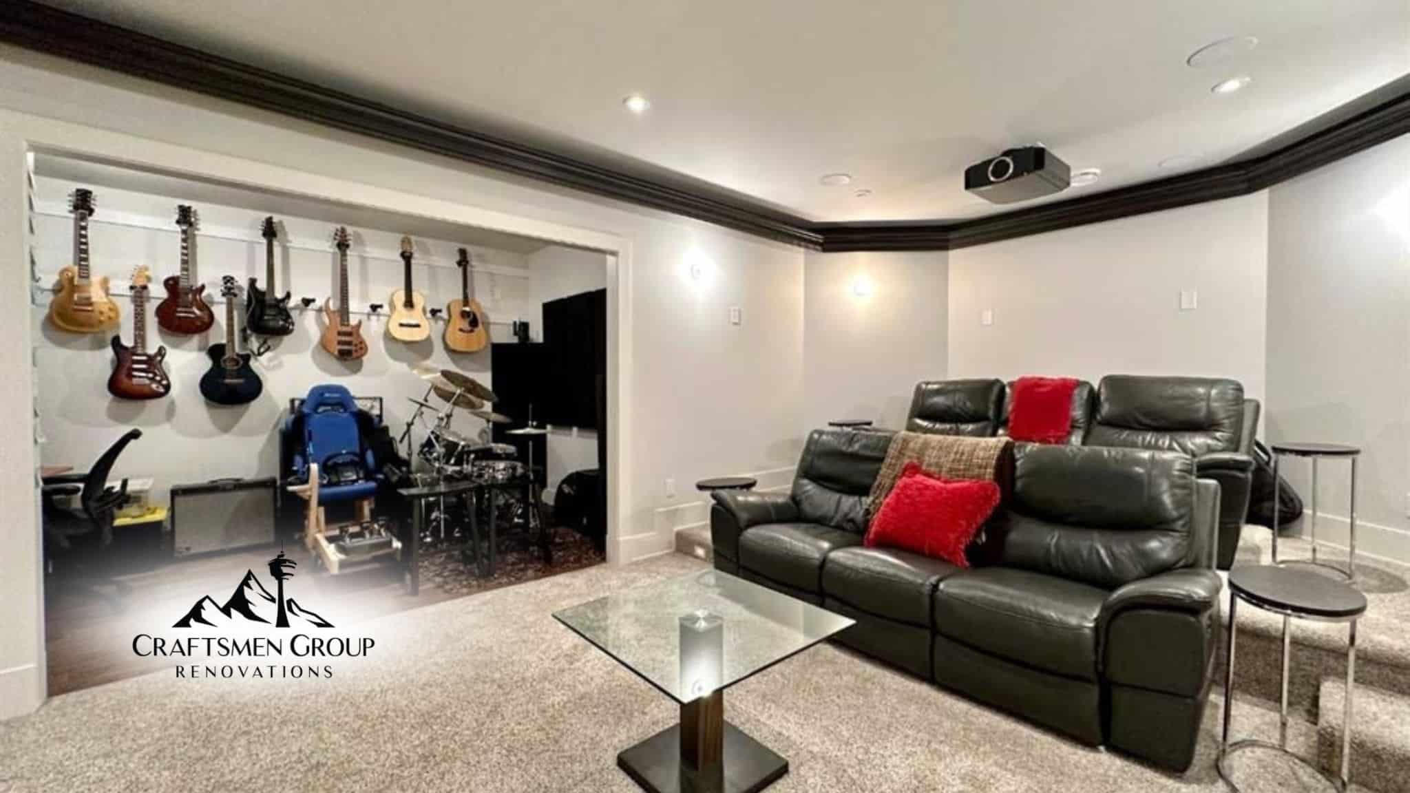 Basement renovations creating a modern and functional living space